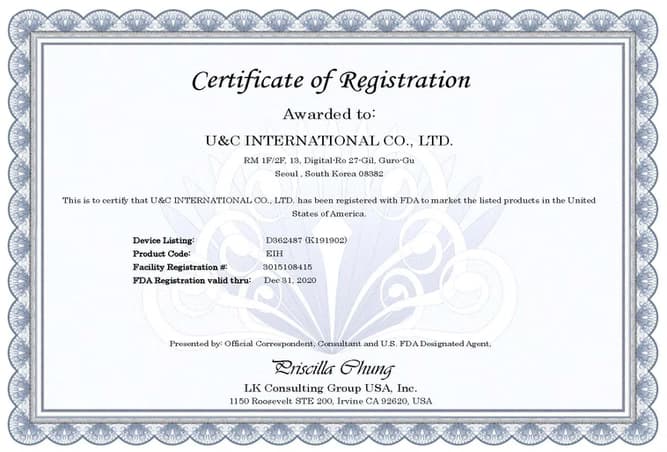 FDA Registration Certificate